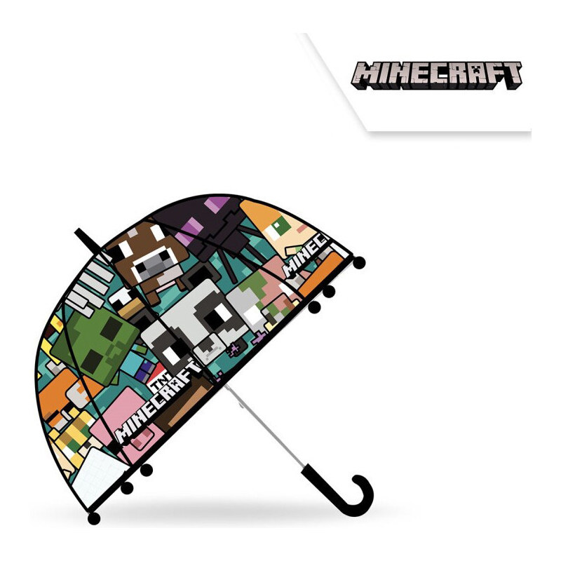 KORREKT WEB Minecraft gyerek átlátszó félautomata esernyő Ø70 cm