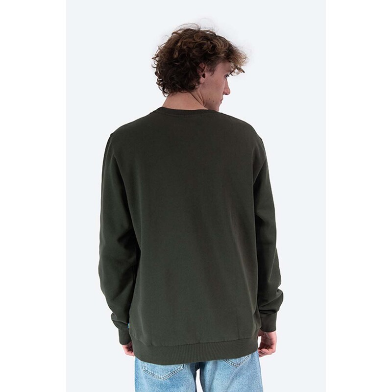 Fjallraven pamut melegítőfelső Logo Sweater M F84142 2-999 zöld, férfi, nyomott mintás, F84144