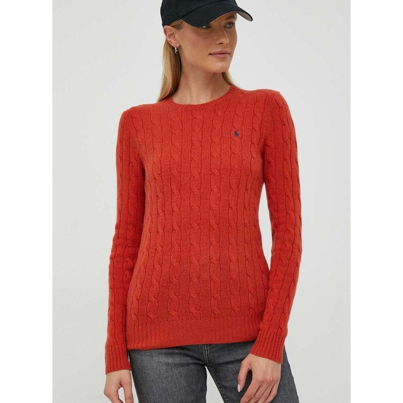 Polo Ralph Lauren kasmír pulóver könnyű, narancssárga