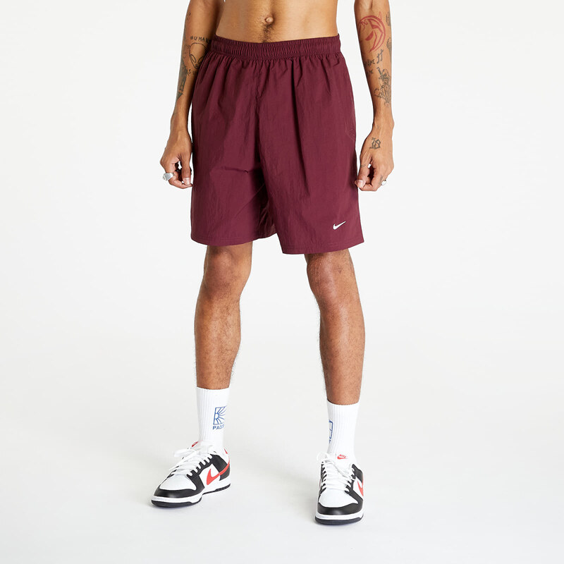 Férfi rövidnadrág Nike Solo Swoosh Woven Shorts Night Maroon/ White