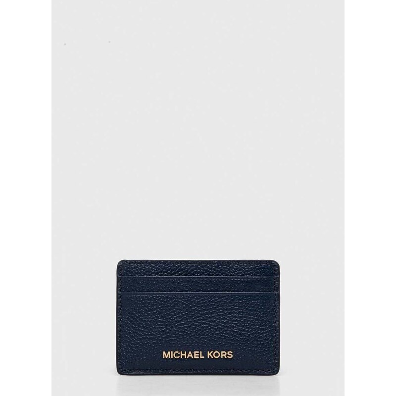 MICHAEL Michael Kors bőr kártya tok sötétkék, női