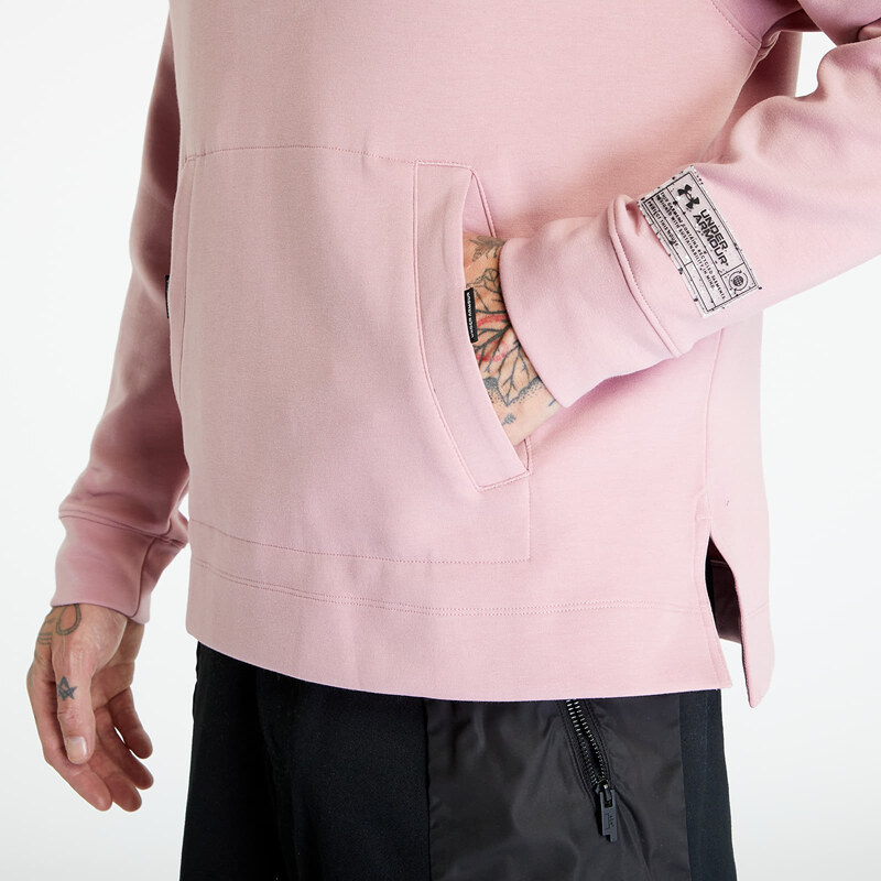 Férfi kapucnis pulóver Under Armour Summit Knit Hoodie Pink Elixir/ Black