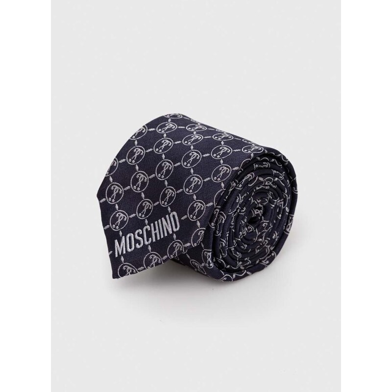 Moschino selyen nyakkendő sötétkék, M5725 55061