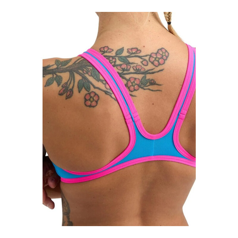 Arena one biglogo one piece turquoise/fluo pink l - uk36