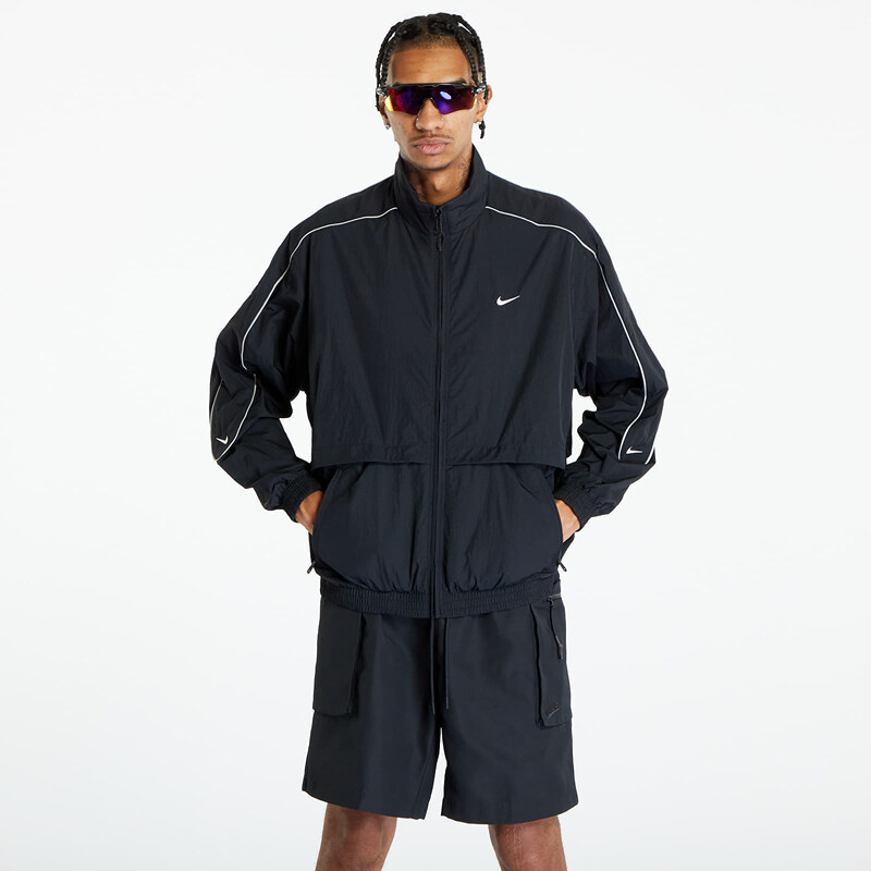 Férfi kabát Nike Solo Swoosh Woven Tracksuit Jacket Black/ White