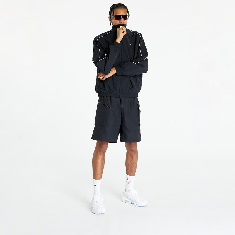 Férfi kabát Nike Solo Swoosh Woven Tracksuit Jacket Black/ White