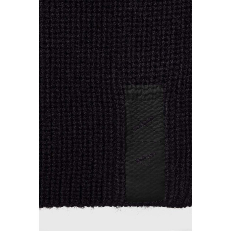 Armani Exchange sál gyapjú keverékből sötétkék, sima