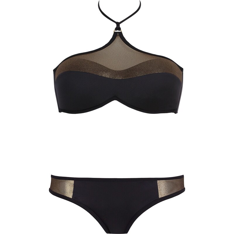 BASIC Fekete csillogó női bikini Mauritius -70/GO barva 001