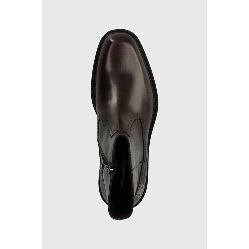 Karl Lagerfeld bőr cipő KRAFTMAN barna, férfi, KL11440