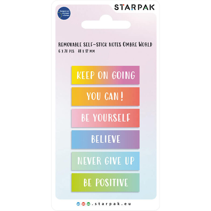 STARPAK Motivációs jelölőcímke 6x20 lap, 44x12mm, Ombre
