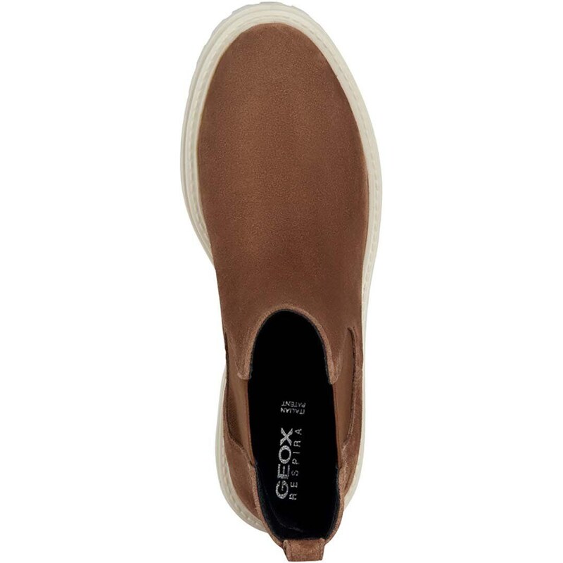 Geox magasszárú cipő velúrból D IRIDEA B barna, női, lapos talpú, D04HRB 00023 C6000