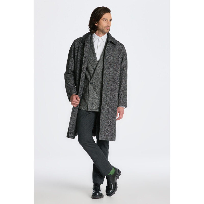 KABÁT GANT RELAXED FIT WOOL CARCOAT fekete XS