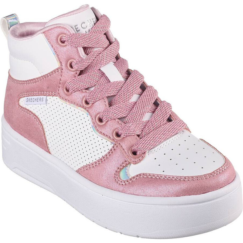 Skechers Court High gyerek bokacipő - fehér, rózsaszín