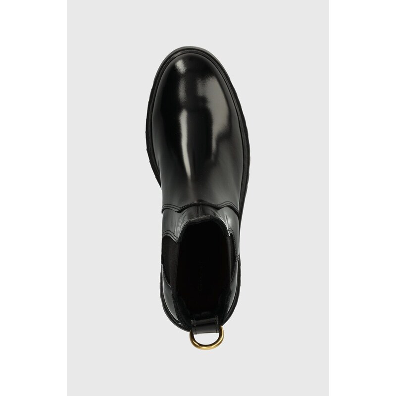 Gant bőr bokacsizma Aligrey fekete, női, téliesített, platformos, 27551324.G00