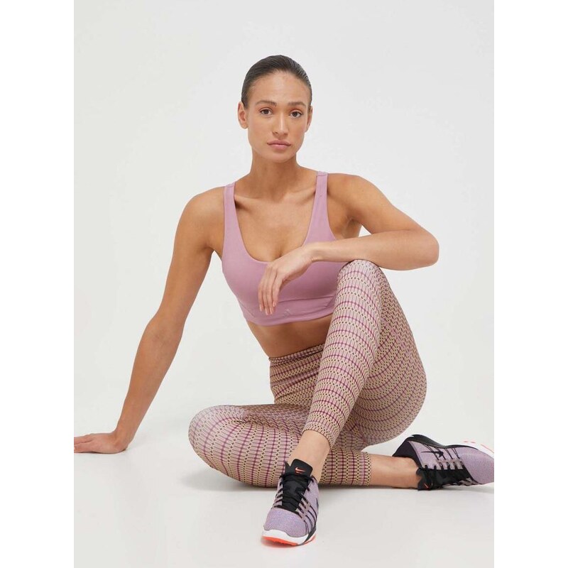 adidas Performance jóga leggings Studio rózsaszín, mintás