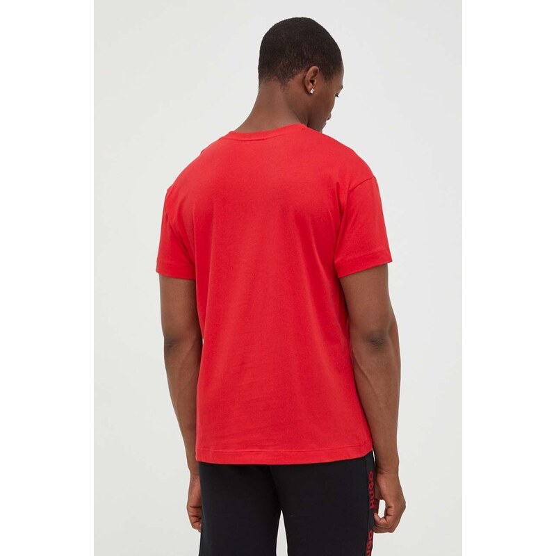 HUGO póló otthoni viseletre piros, nyomott mintás