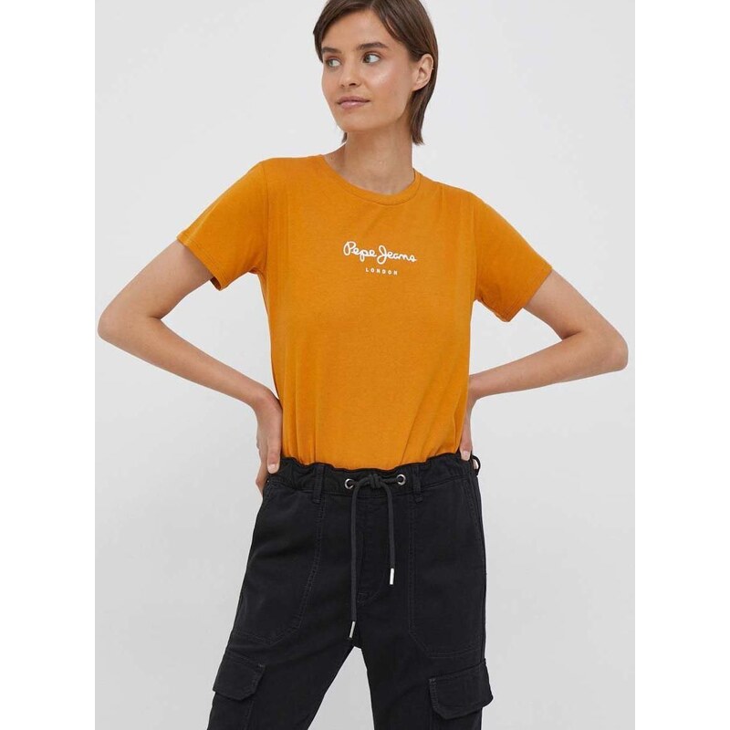Pepe Jeans pamut póló Wendys narancssárga