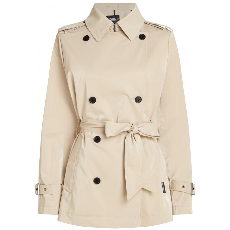KABÁT KARL LAGERFELD COATED COTTON SHORT TRENCH
