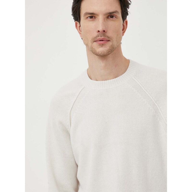 Calvin Klein gyapjú pulóver könnyű, férfi, bézs