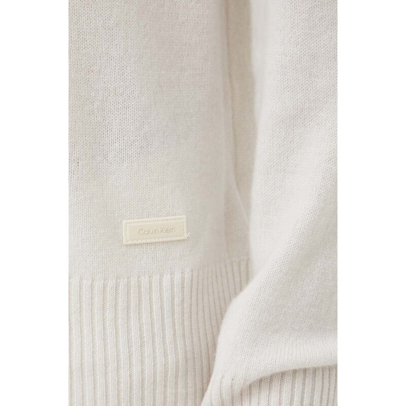 Calvin Klein gyapjú pulóver könnyű, férfi, bézs