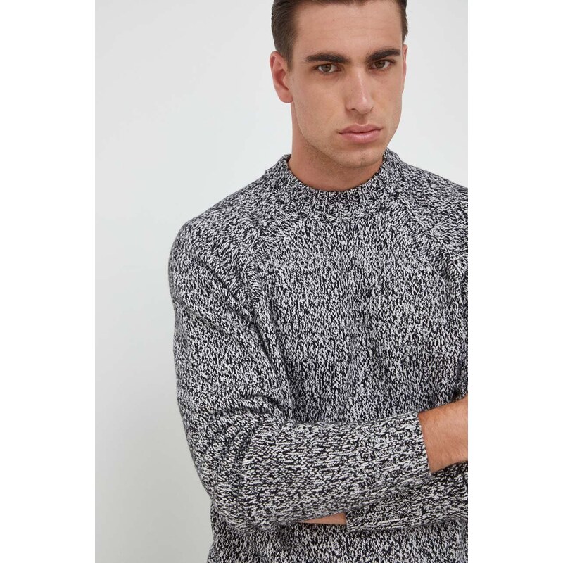 Calvin Klein gyapjúkeverék pulóver férfi, fekete