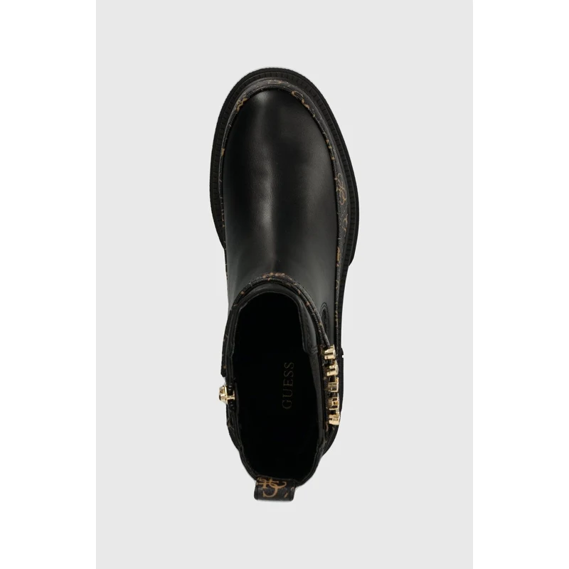 Guess bokacsizma YELMA fekete, női, platformos, FL8YEA FAL10