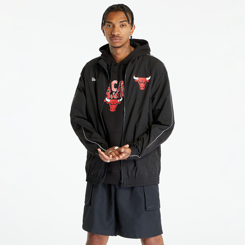 Férfi széldzseki New Era NBA Track Jacket Chicago Bulls Black/ Front Door Red