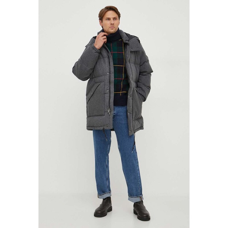 Polo Ralph Lauren gyapjú kabát szürke, téli