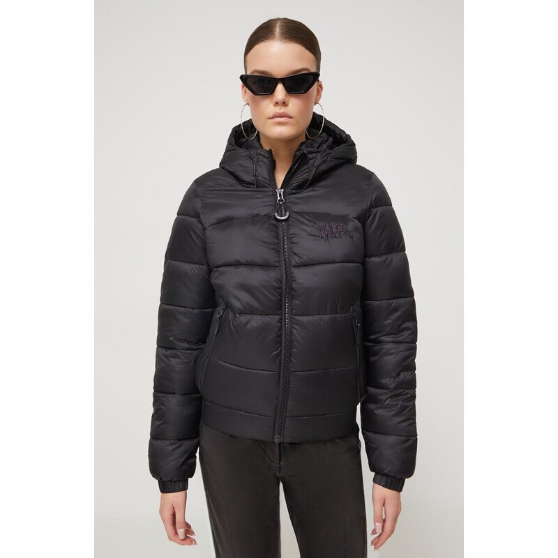 Superdry rövid kabát női, fekete, téli