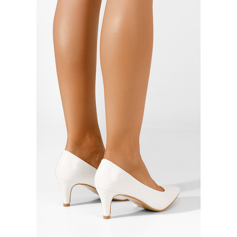Zapatos Corvina v2 fehér alacsony sarkú körömcipők