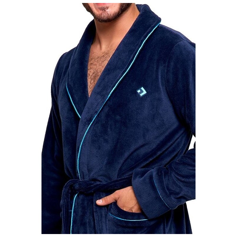 Moraj Narvik meleg férfi fürdőköpeny, kék, hosszú