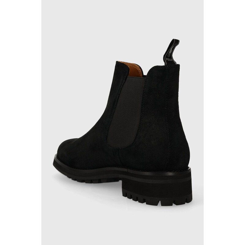 Polo Ralph Lauren magasszárú cipő velúrból Bryson Chls fekete, férfi, 812913541001