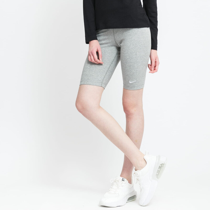 Női rövidnadrág Nike NSW Essential Medium-Rise Biker Shorts Dk Grey Heather/ White