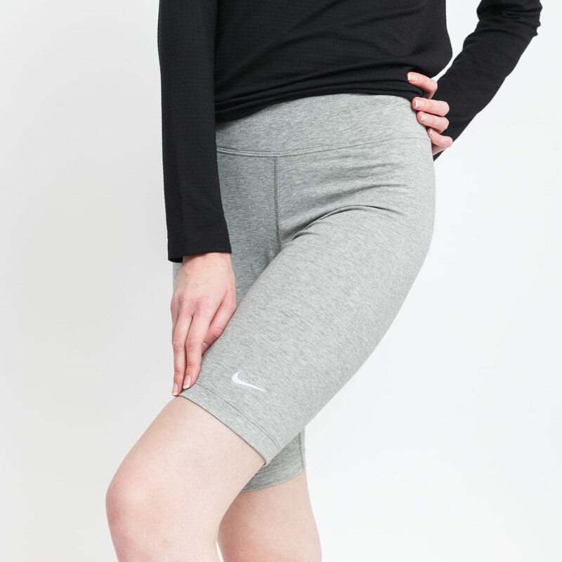 Női rövidnadrág Nike NSW Essential Medium-Rise Biker Shorts Dk Grey Heather/ White
