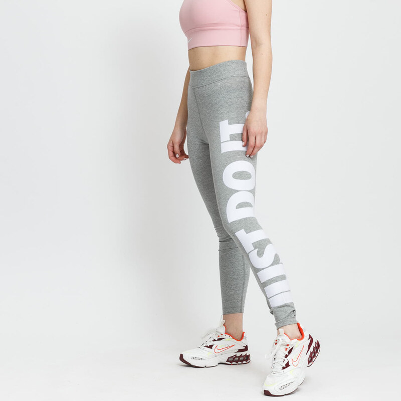 Női leggings Nike NSW Essential Graphic High-Waisted Leggings Jdi Dk Grey Heather/ White