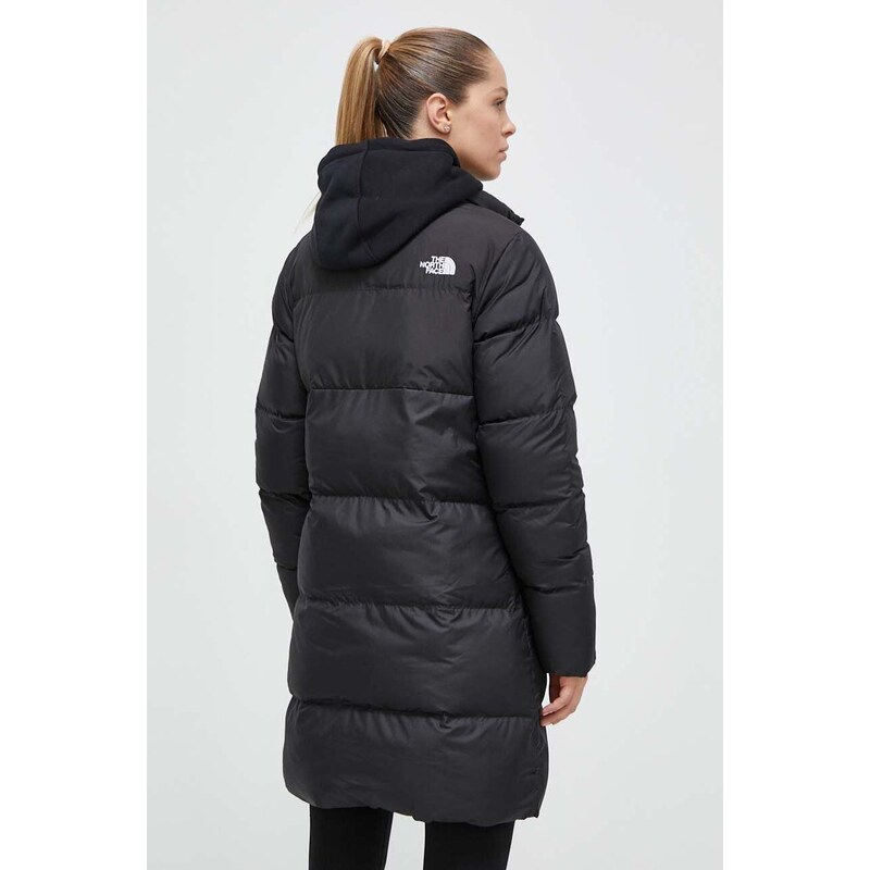 The North Face rövid kabát Saikuru Parka női, fekete, átmeneti, NF0A853PJK31