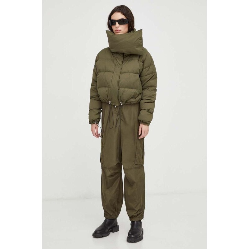 Herskind rövid kabát női, zöld, téli, oversize