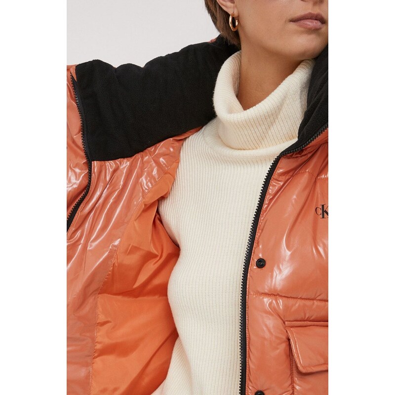 Calvin Klein Jeans rövid kabát női, narancssárga, téli