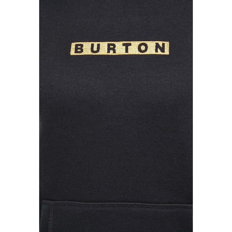 Burton felső fekete, női, nyomott mintás, kapucnis