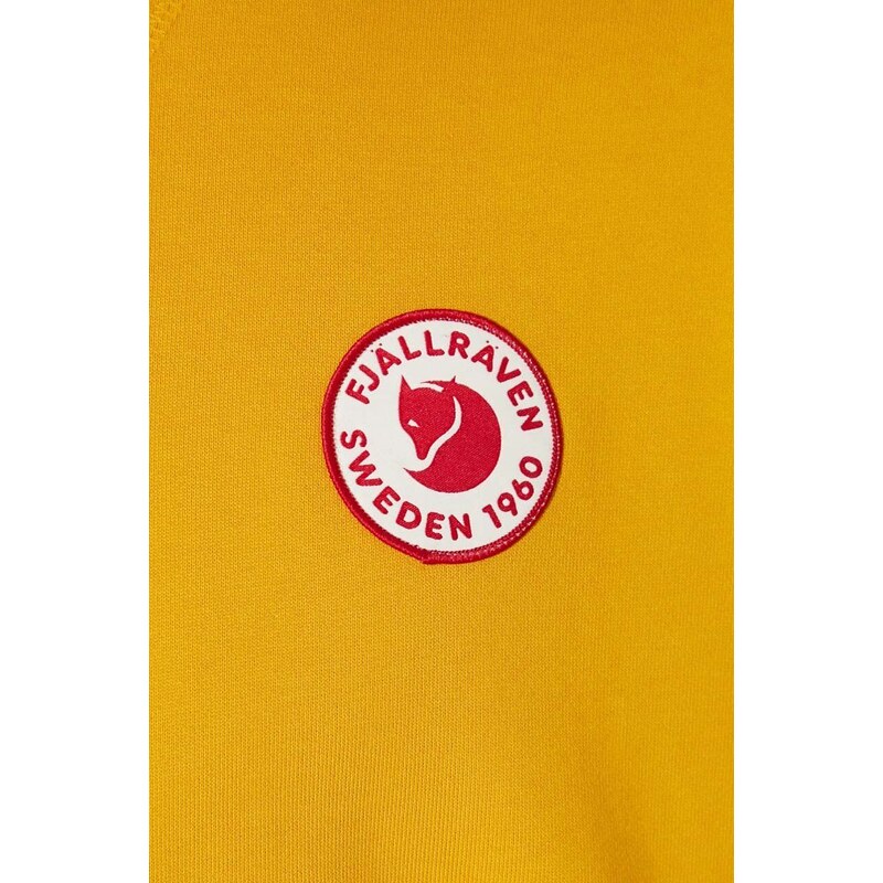 Fjallraven pamut melegítőfelső 196 Logo sárga, férfi, nyomott mintás, F87163