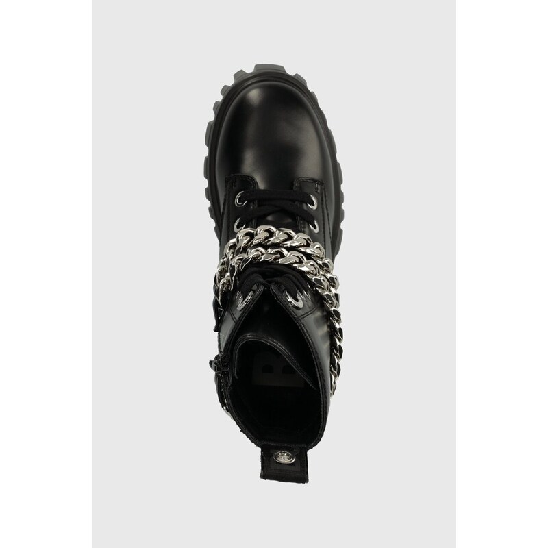 Buffalo bakancs Lion Lace Up T-Chain fekete, női, enyhén téliesített, platformos, 1622367