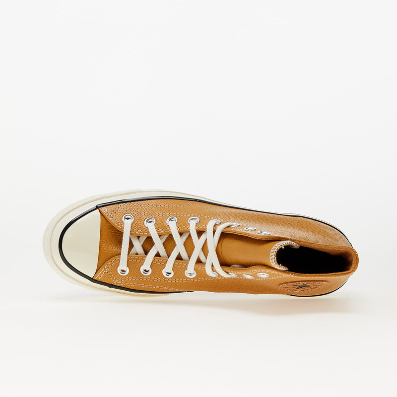 Converse Chuck 70 Leather Golden Tan/ Black/ Egret, magas szárú sneakerek