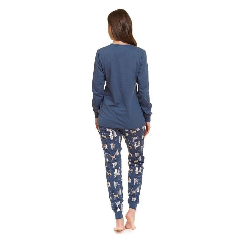 DN Nightwear Best friends női pizsama, erdei állatos, kék