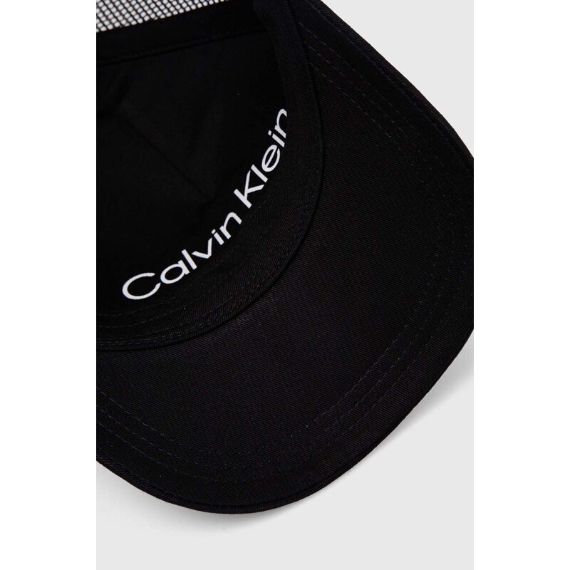 Calvin Klein baseball sapka fekete, nyomott mintás