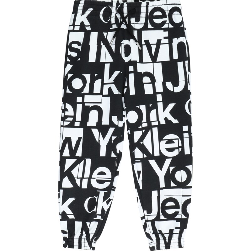Calvin Klein Jeans Nadrág 'GRID' fekete / fehér