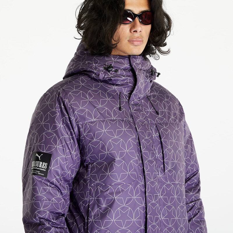 Férfi pufi-dzseki Puma x PLEASURES Puffer Jacket Purple Charcoal