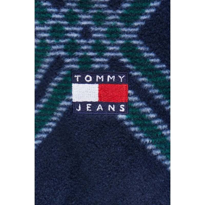 Tommy Jeans gyapjú ing galléros, sötétkék, relaxed