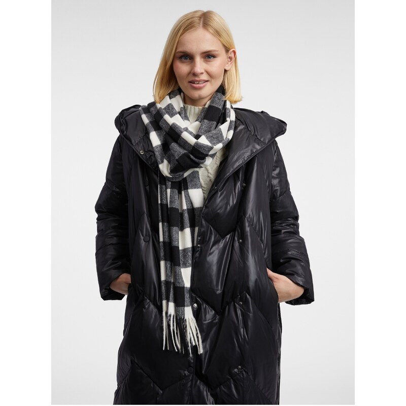 Orsay Cream-Black Women's Plaid Scarf - Women