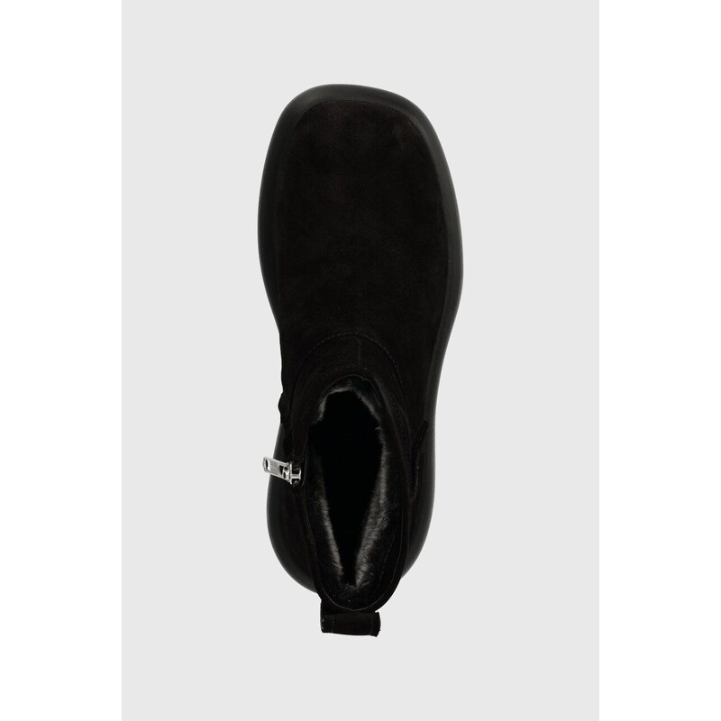 Vagabond Shoemakers velúr bokacsizma JANICK fekete, női, téliesített, lapos talpú, 5695.040.20