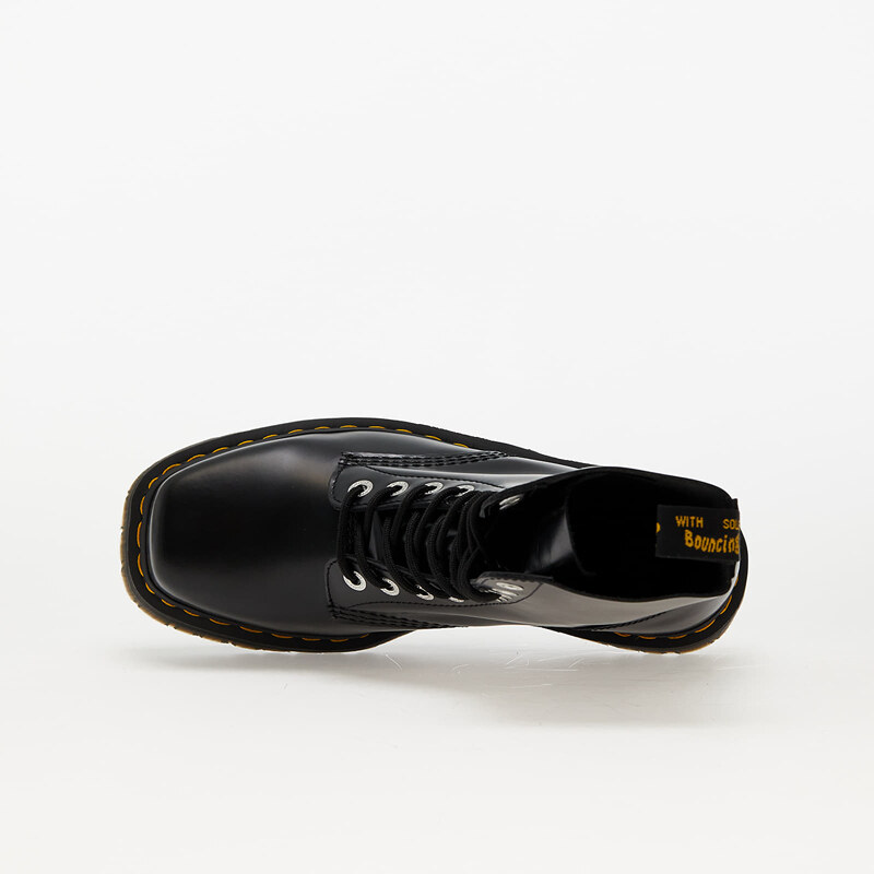 Dr. Martens 1490 Quad Squared Black Polished Smooth, magas szárú sneakerek